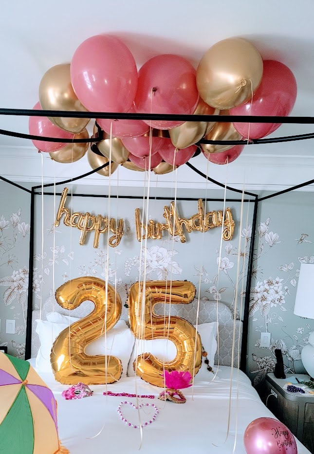 Mardi Gras Birthday balloons