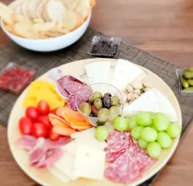 A plate of food on the table